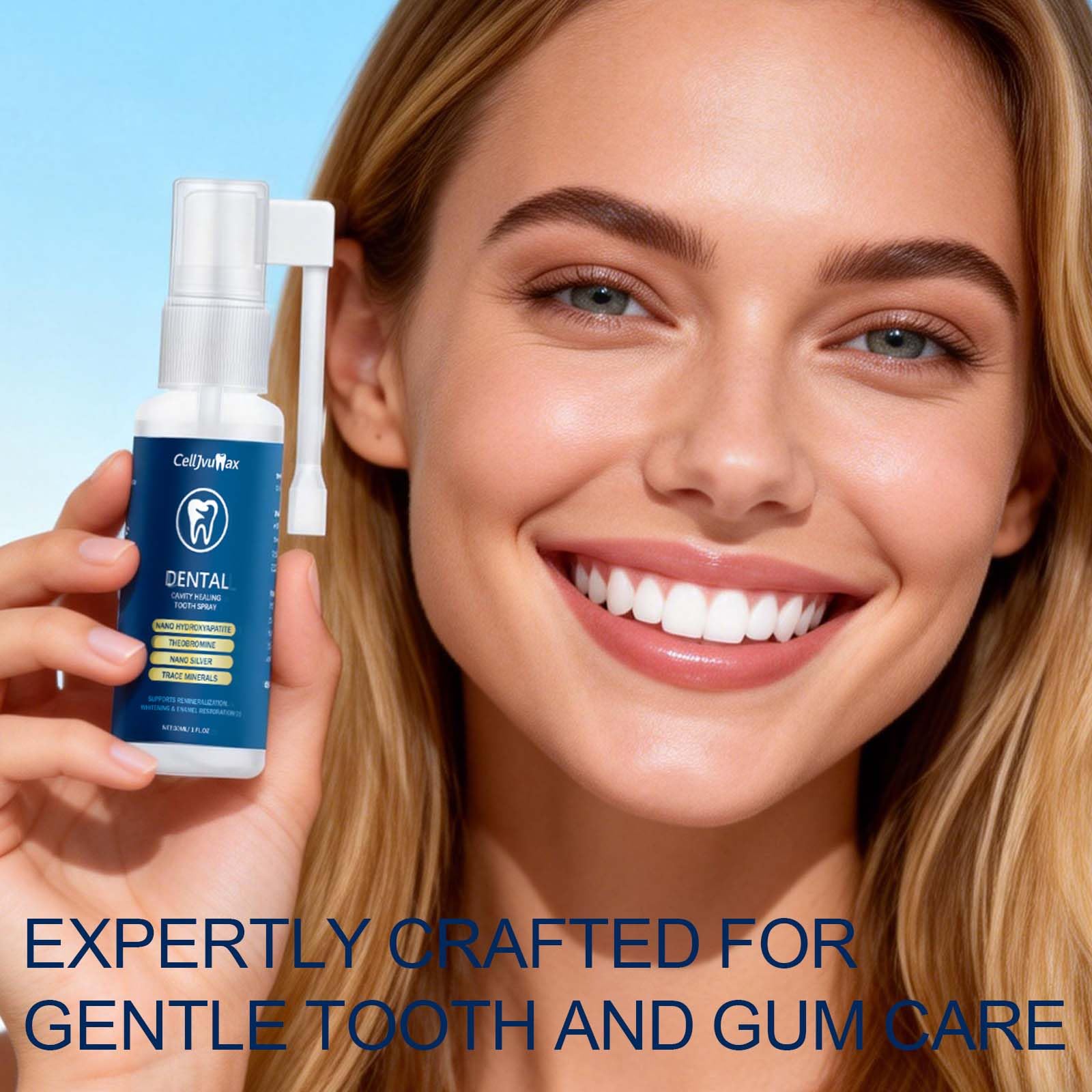 Zinc and fluoride ingredients in OUHENGTEK Enamel Care Mouth Spray.