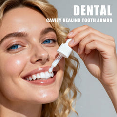OUHENGTEK nano-hydroxyapatite illustration emphasizing enamel care benefits.