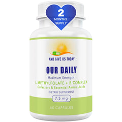 Our Daily Vites L-Methylfolate B Complex bottle for daily energy and focus support