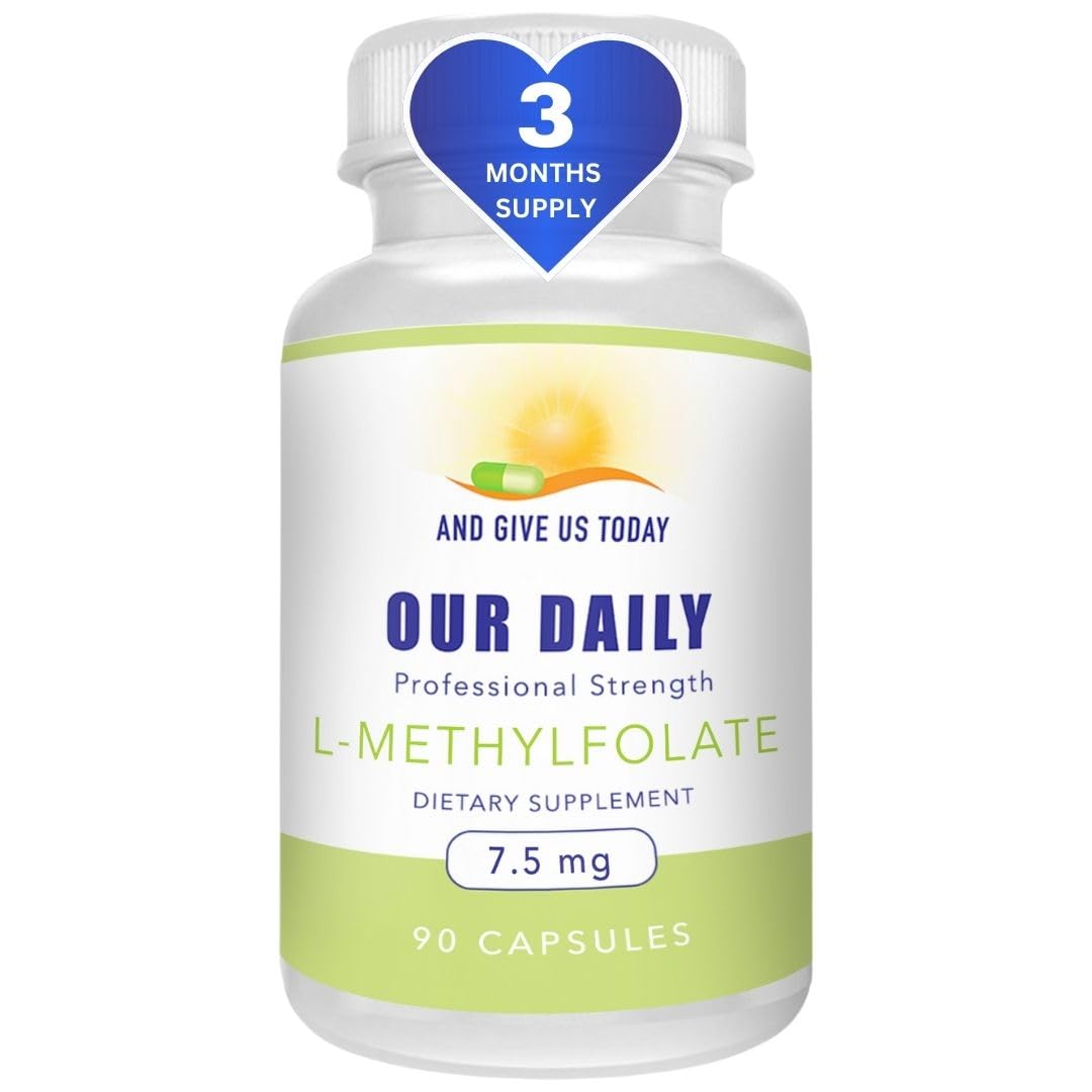 Our Daily Vites L-Methylfolate bottle front showing maximum strength folate for daily wellness.