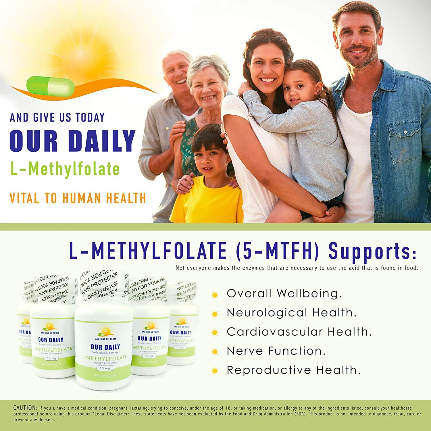 Compact on-the-go packaging keeps Our Daily Vites methylfolate convenient.