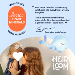 Our Family's Heirloom ultra-clean minerals label communicates purity.