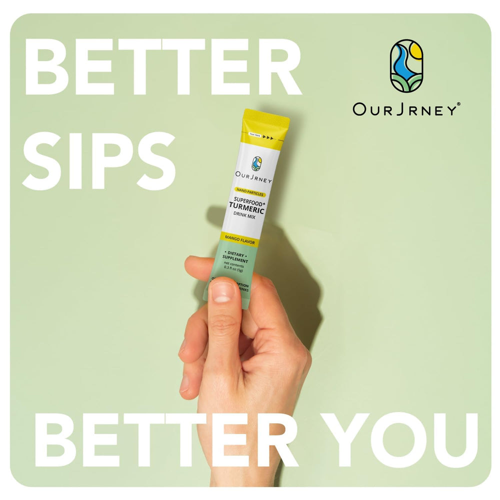 OurJrney Nano Turmeric Drink daily-use pouch for morning routine