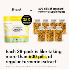 OurJrney Nano Turmeric Drink sachet closeup showing label