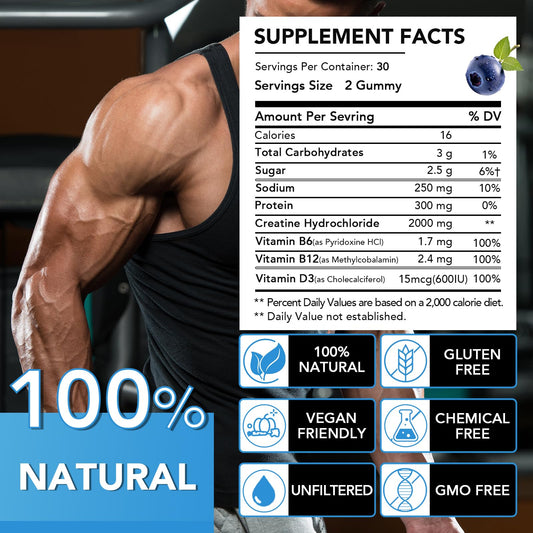 blueberry-flavored ourui one Creatine HCL Gummies highlighted for taste appeal