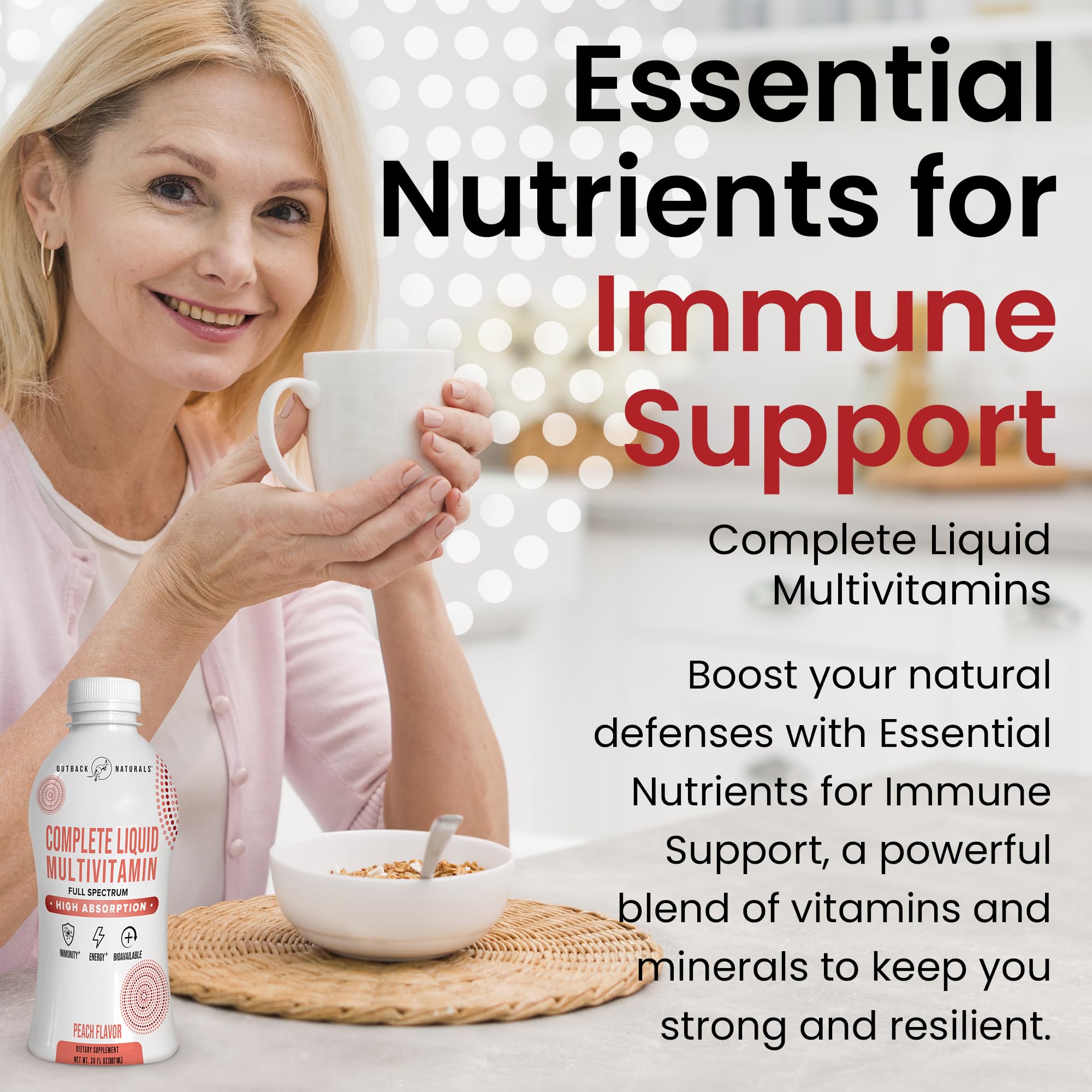 Outback Naturals bottle with goji berry and spirulina ingredients panel.