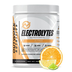 Outwork Nutrition Electrolytes Powder Citrus tub for rapid workout hydration