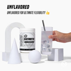 Outwork Nutrition Electrolytes Powder scoop and tub demonstrate convenient serving for on-the-go hydration.