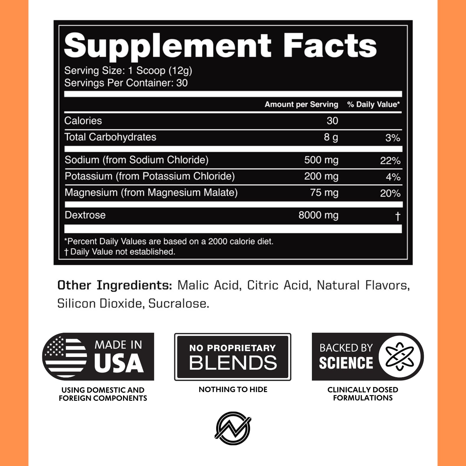 Outwork Nutrition Electrolytes Powder tub open closeup highlighting 30 servings