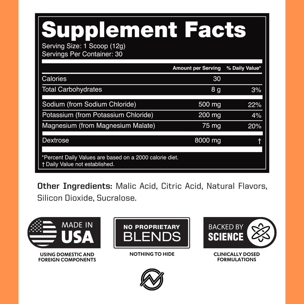 Outwork Nutrition Electrolytes Powder tub open closeup highlighting 30 servings