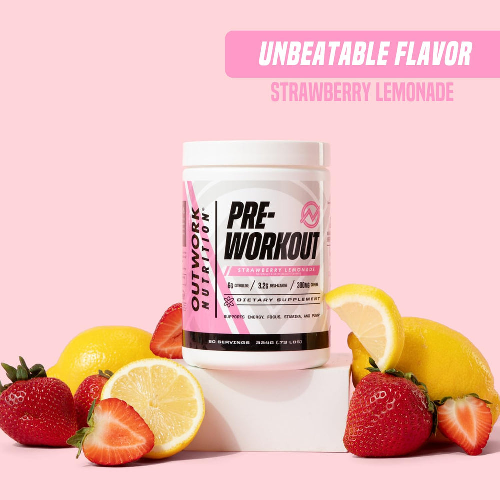 Outwork Nutrition preworkout bottle front label emphasizes quality and freshness