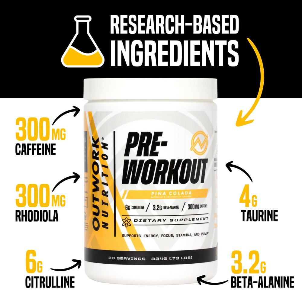 Outwork Nutrition pina colada mix dissolving in water for focus
