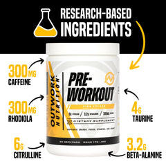 Outwork Nutrition pina colada mix dissolving in water for focus