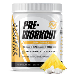 Outwork Nutrition preworkout tub front view ready for training energy