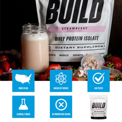 Strawberry flavor close-up, appetizing taste for workouts