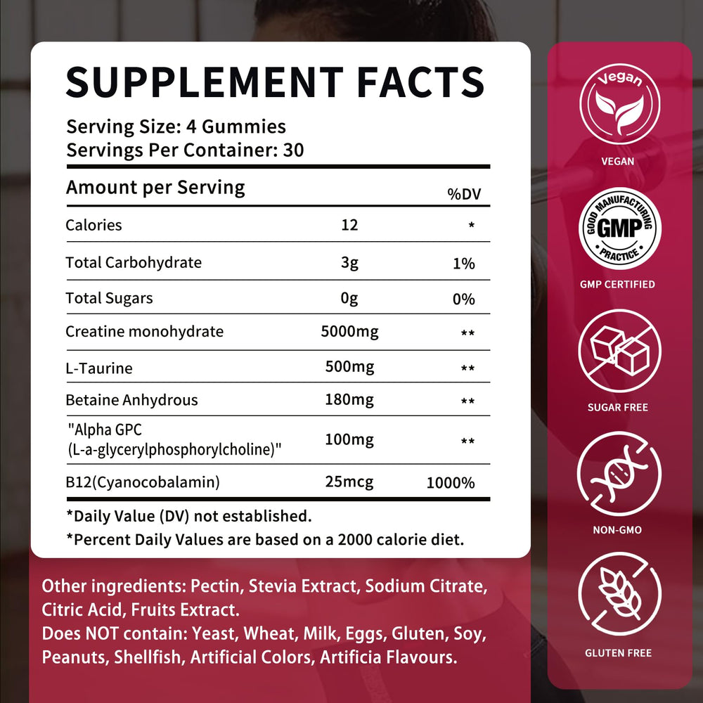 OUYIYUA Creatine Gummies texture close-up highlighting chewy consistency.