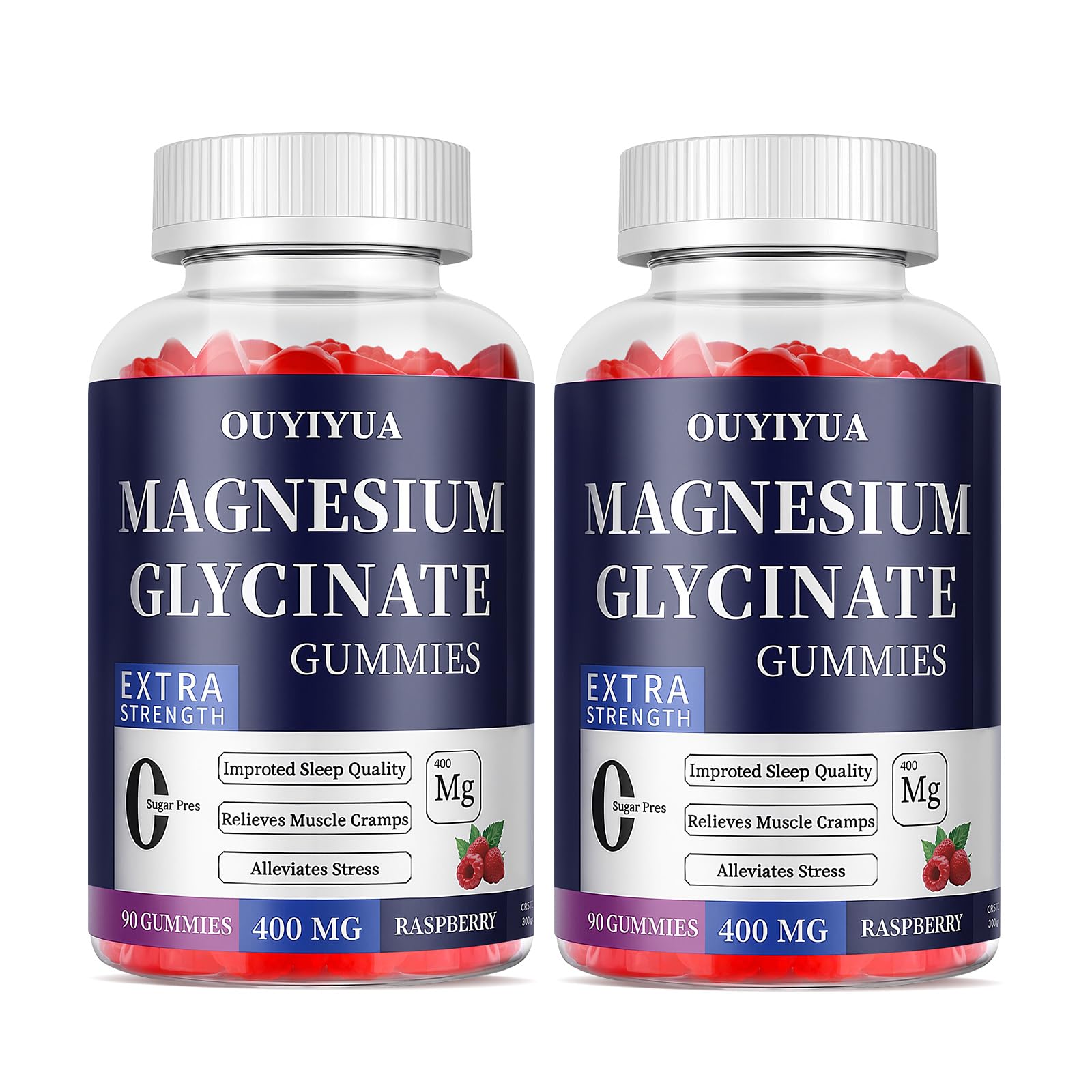OUYIYUA Magnesium Glycinate Gummies bottle ready for daily relaxation.