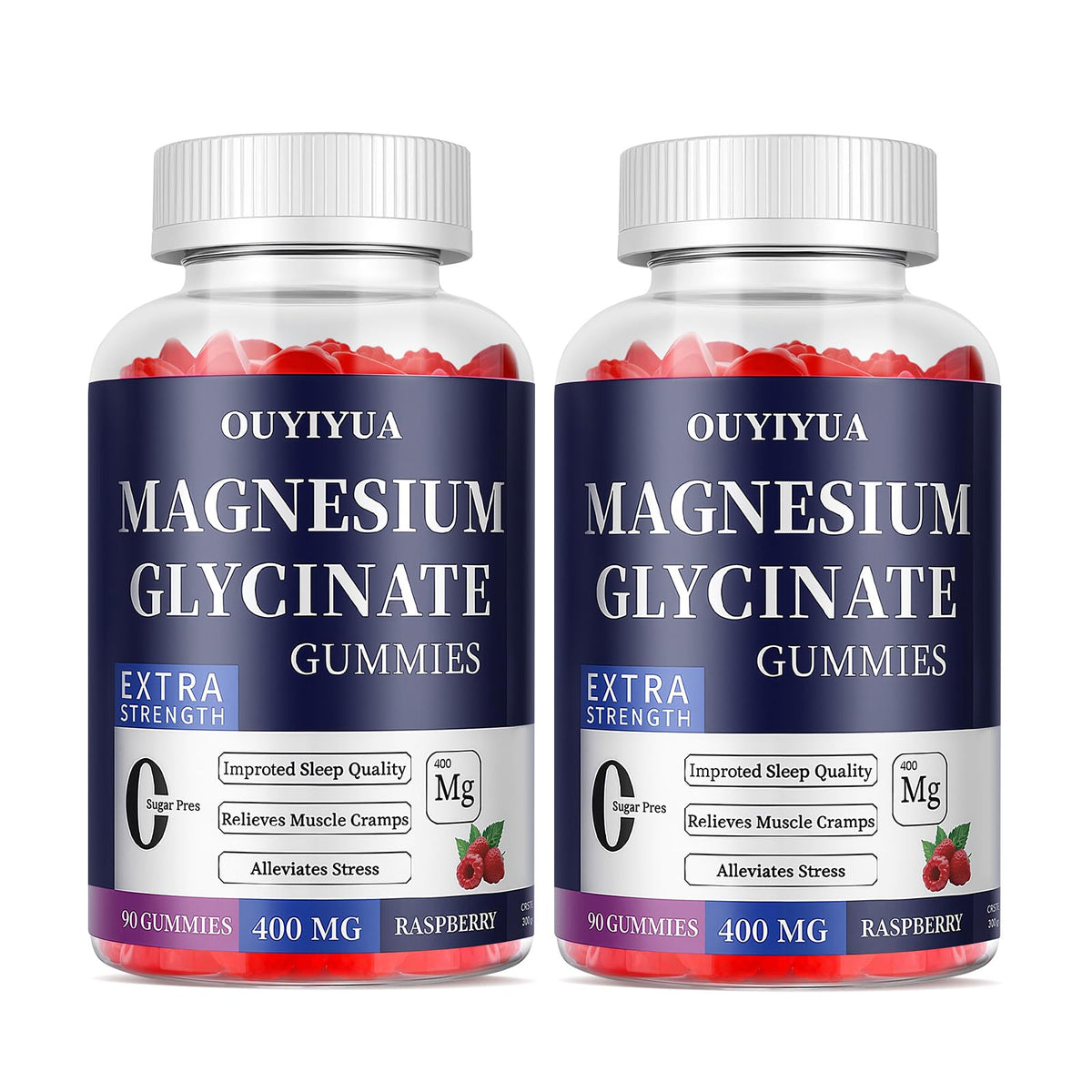 OUYIYUA Magnesium Glycinate Gummies bottle ready for daily relaxation.
