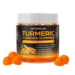 OUYIYUA Turmeric Gummies bottle front view, on-the-go joint and immune support.