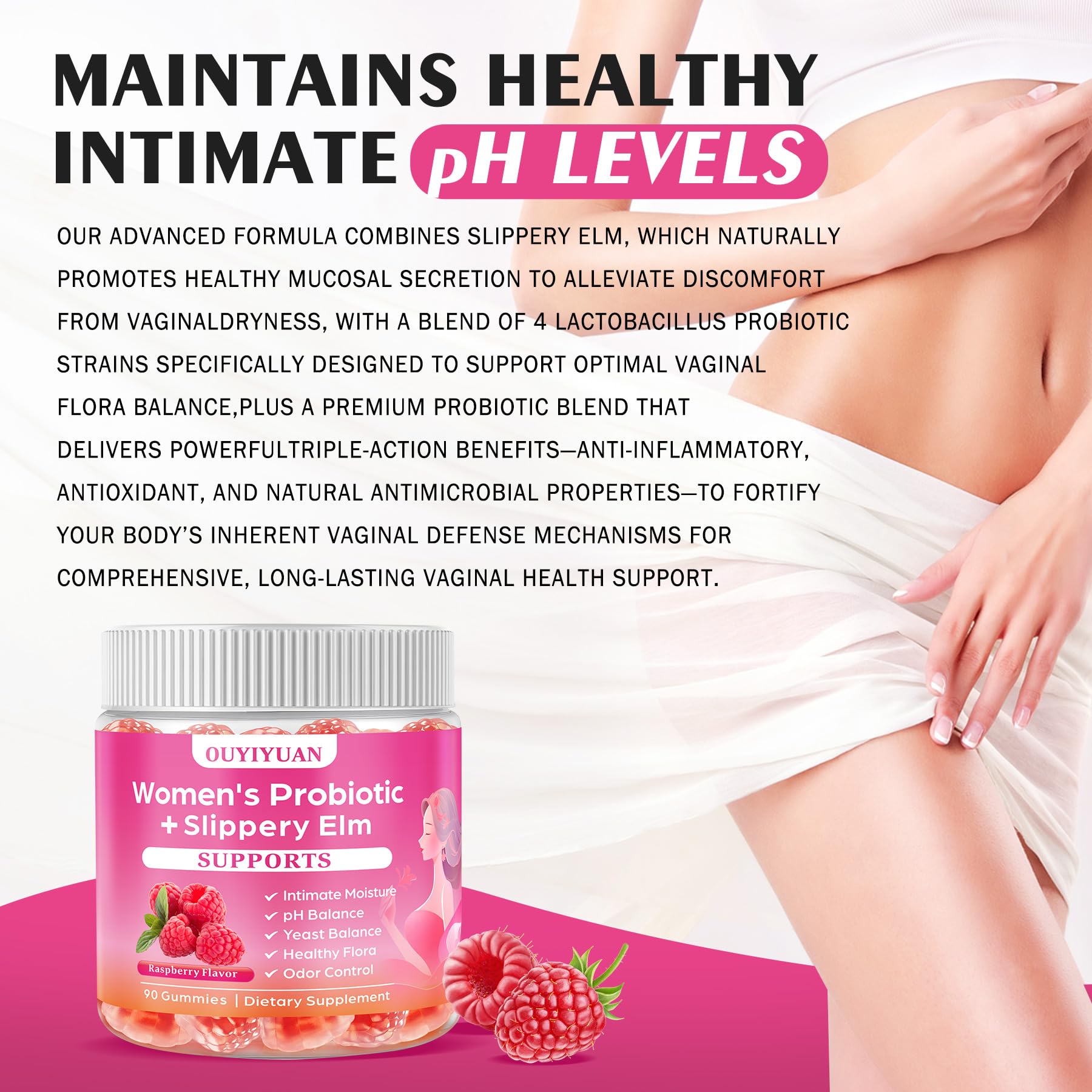 OUYIYUA probiotics gummies chewy texture highlights easy, on-the-go daily use