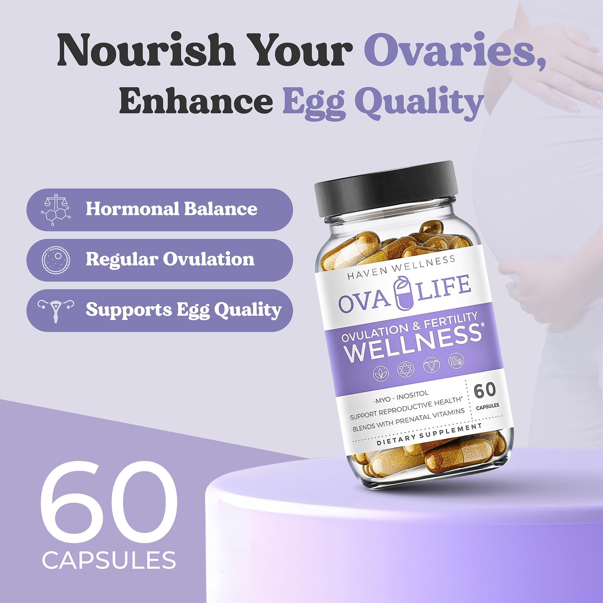 Ovalife capsules close-up for easy daily intake and consistency