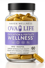 Ovalife Fertility Supplements bottle front view for convenient daily hormone support