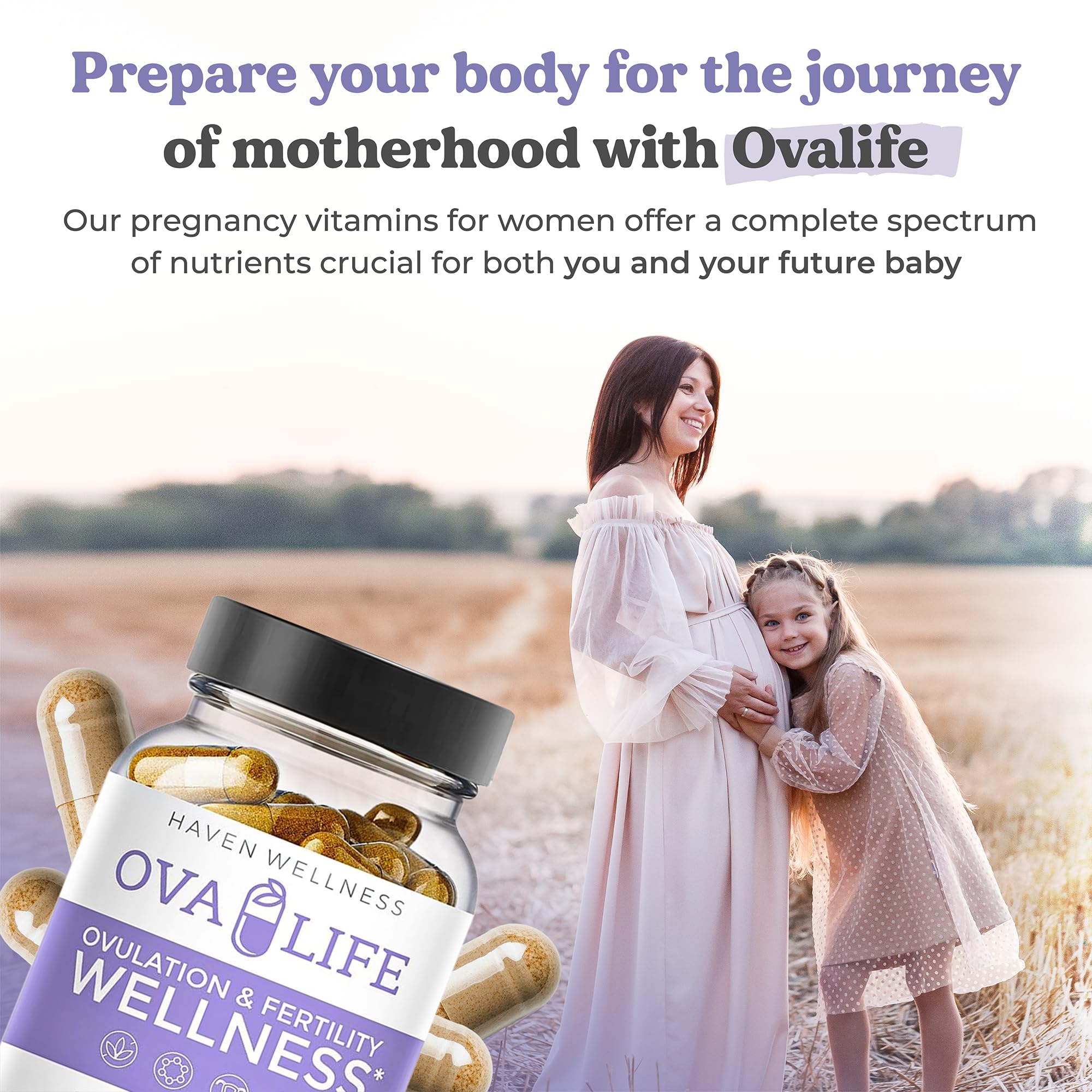 Ovalife prenatal support image underscoring maternal nutrient coverage