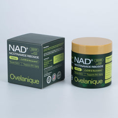 Ovelanique NAD packaging featuring non-GMO and gluten-free badges