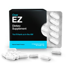 Over EZ pre-drink bottle promotes smoother mornings after a night out.