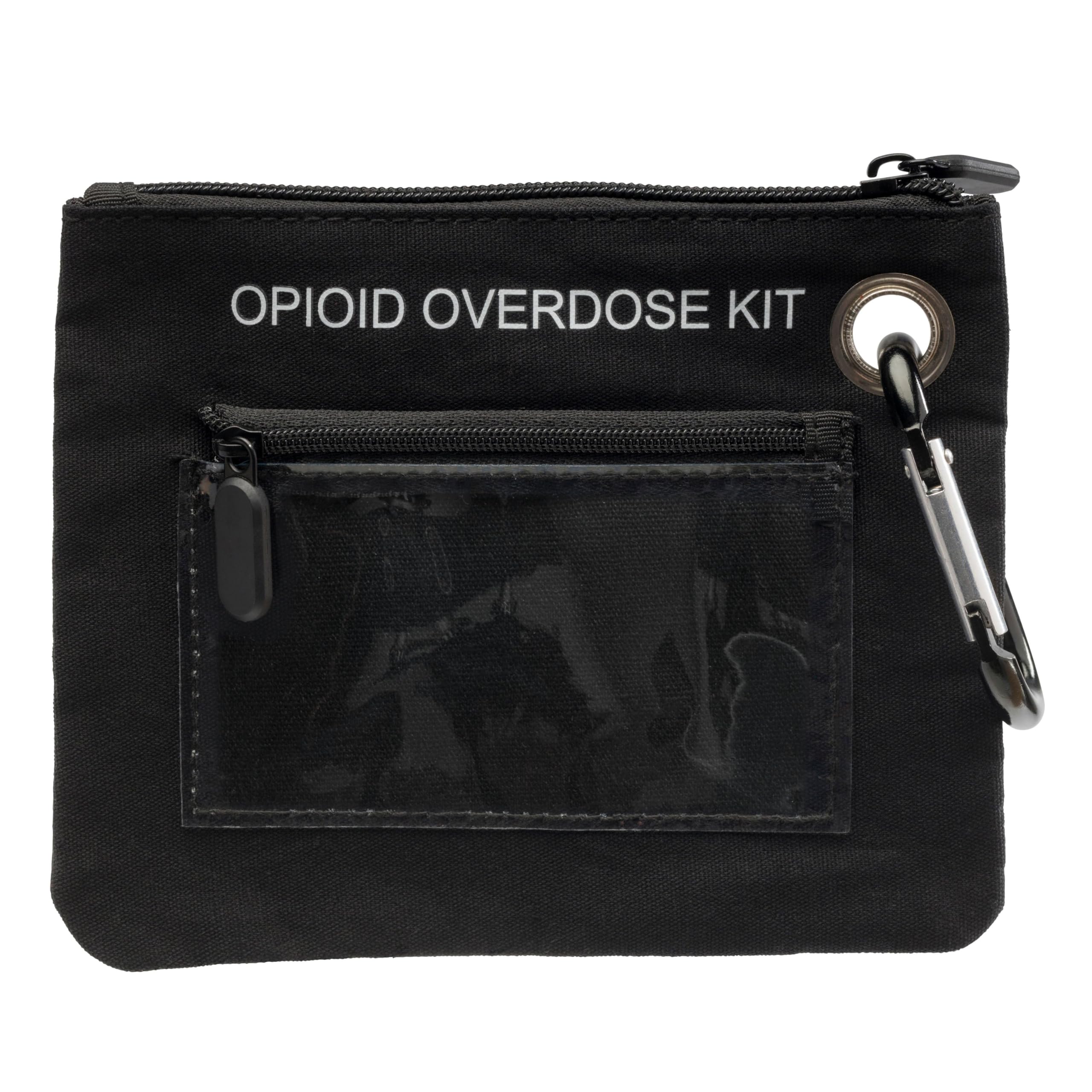 OVERDOSE KITS naloxone canvas bag back view showing cardholder pocket.