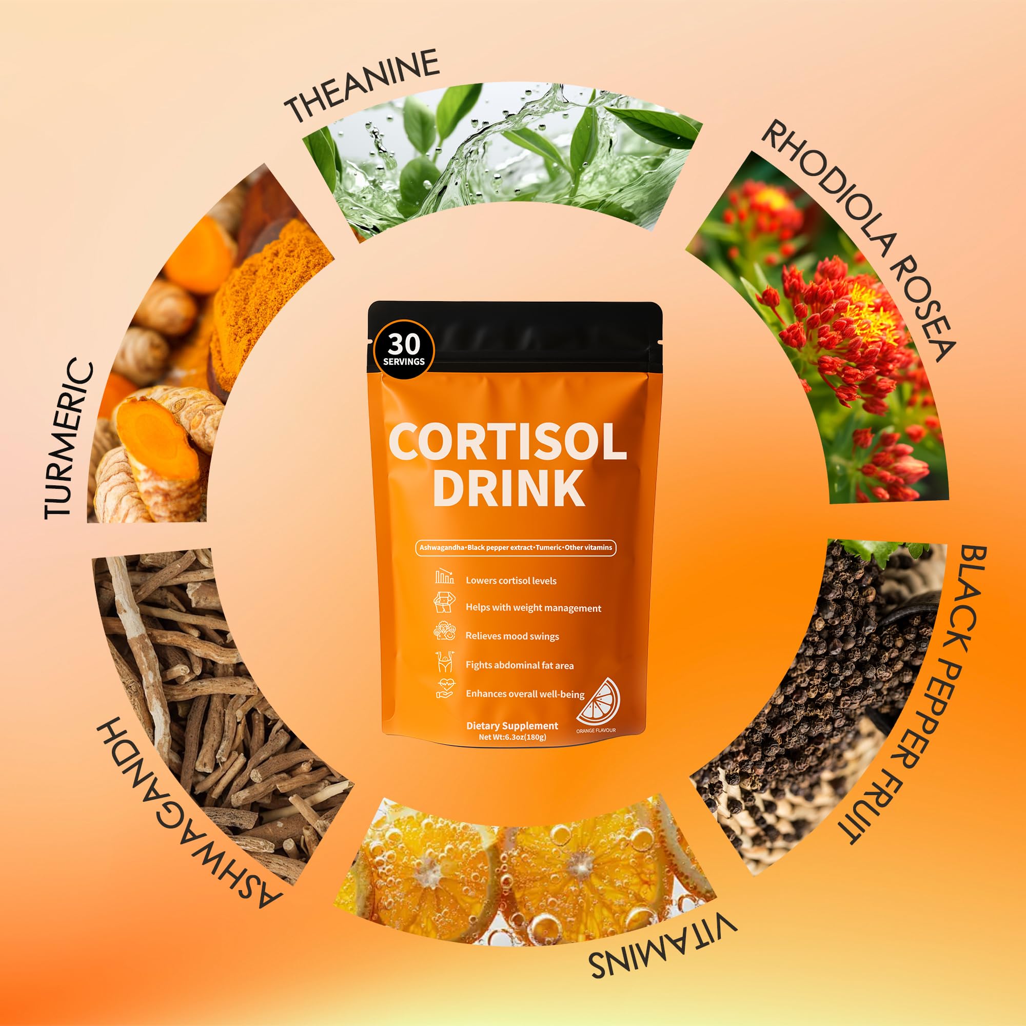 Oviaapo Cortisol Drink Powder with Ashwagandha supports calm focus and stress resilience.