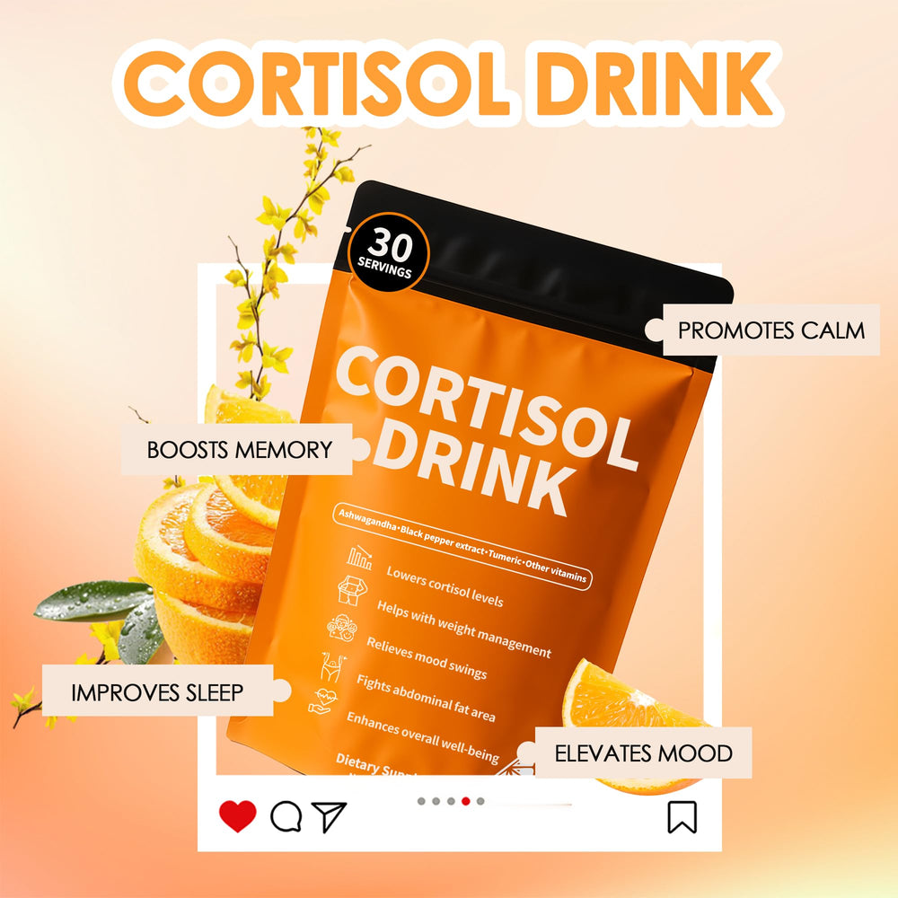 Oviaapo Cortisol Drink Powder Dissolve in water demonstrates quick, soothing preparation.