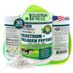 OVIDA premium bovine colostrum and collagen powder bottle for easy daily wellness.