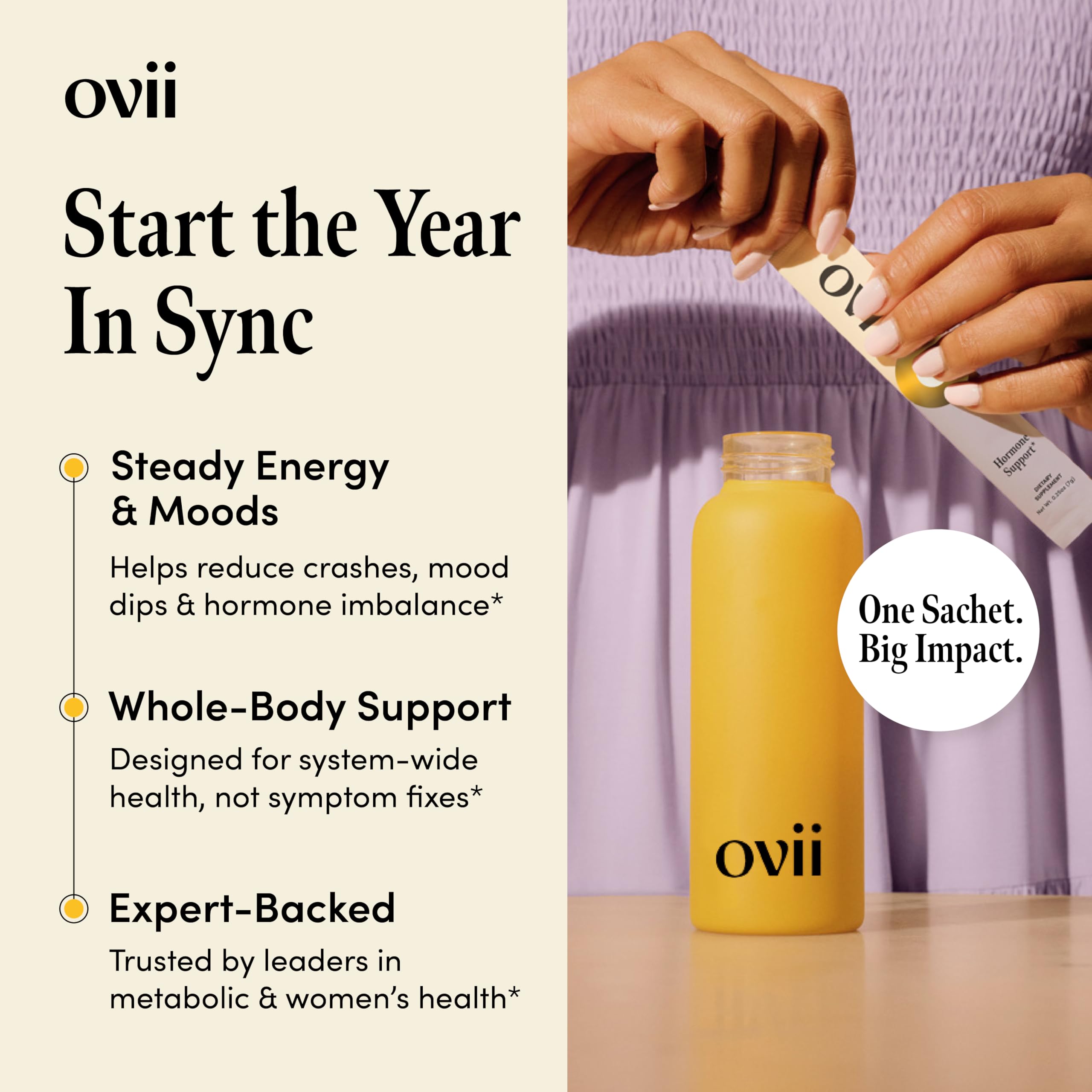 Ovii Metabolic Support label close-up highlighting white mulberry extract and 40:1 balance.