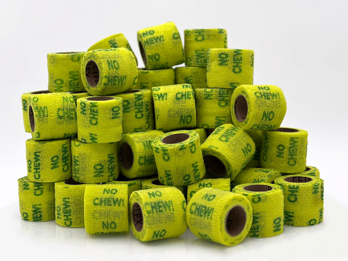OVIK Health PetFlex No Chew bandage roll is a durable self-adhering wrap for pets.