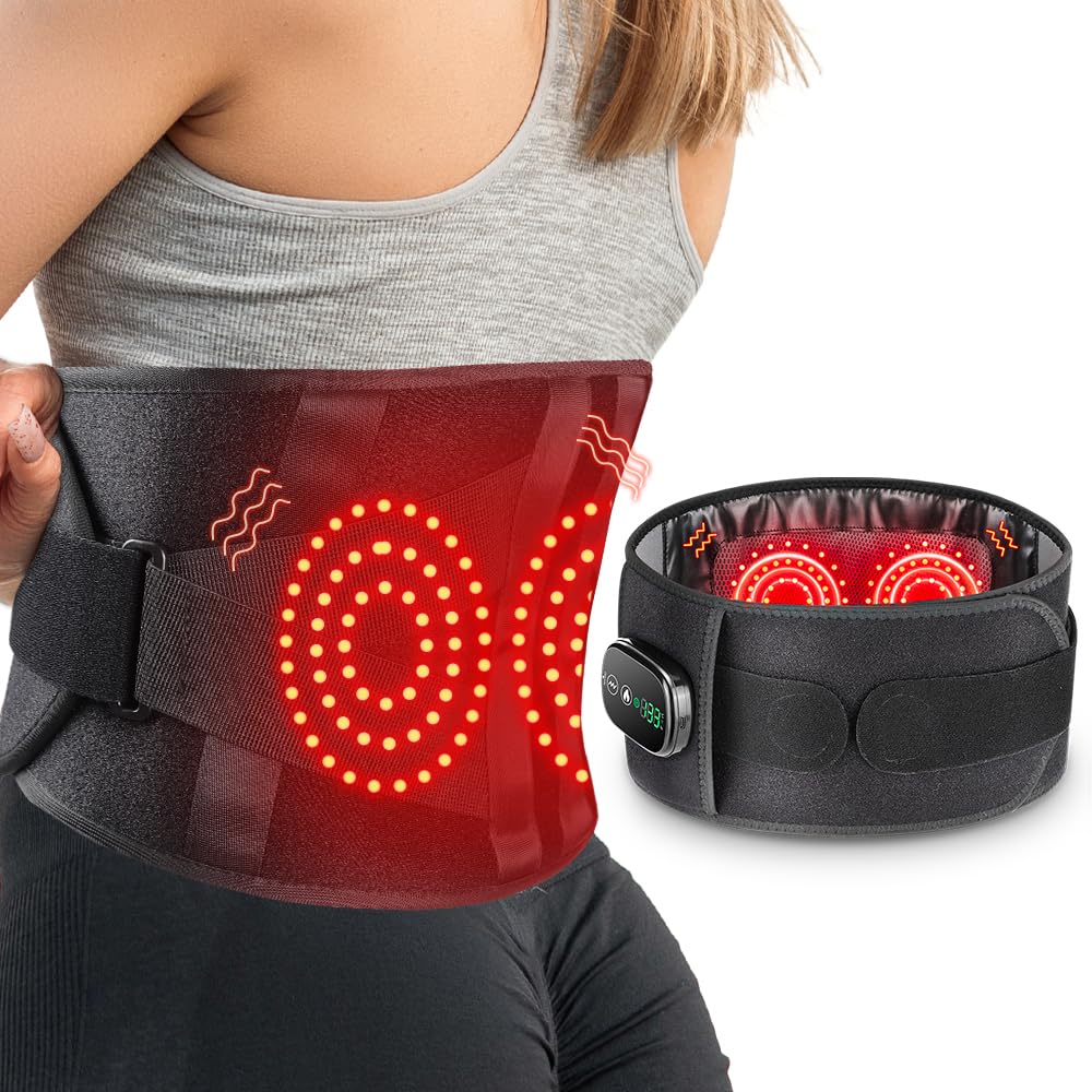 ovimaz red light therapy belt worn on back for targeted relief and warmth