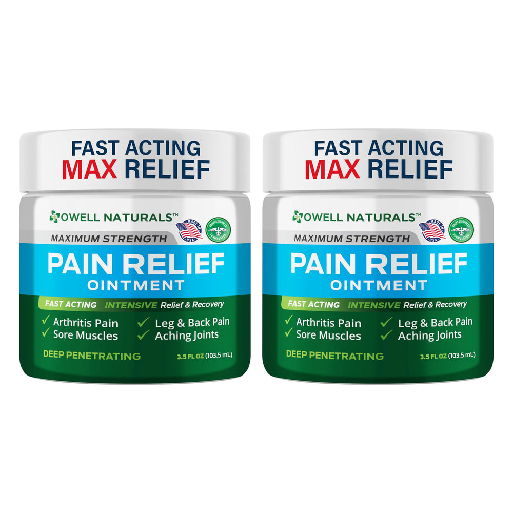 Owell Naturals arthritis pain relief ointment tube; fast-acting cooling application for joints and muscles.