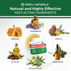 Owell Naturals Drawing Salve blend with beeswax and chickweed for gentle skin support