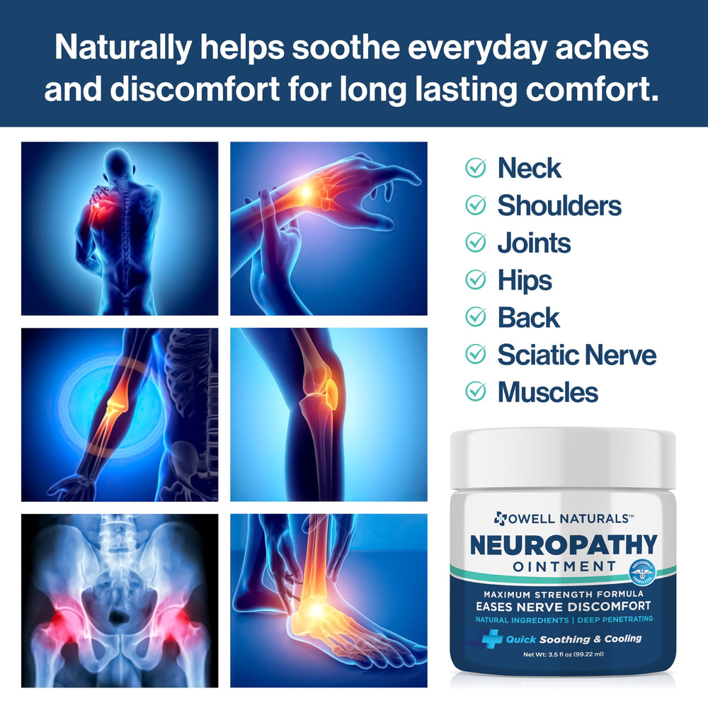 OWELL NATURALS Neuropathy Nerve Relief Ointment maximum-strength application for quick comfort