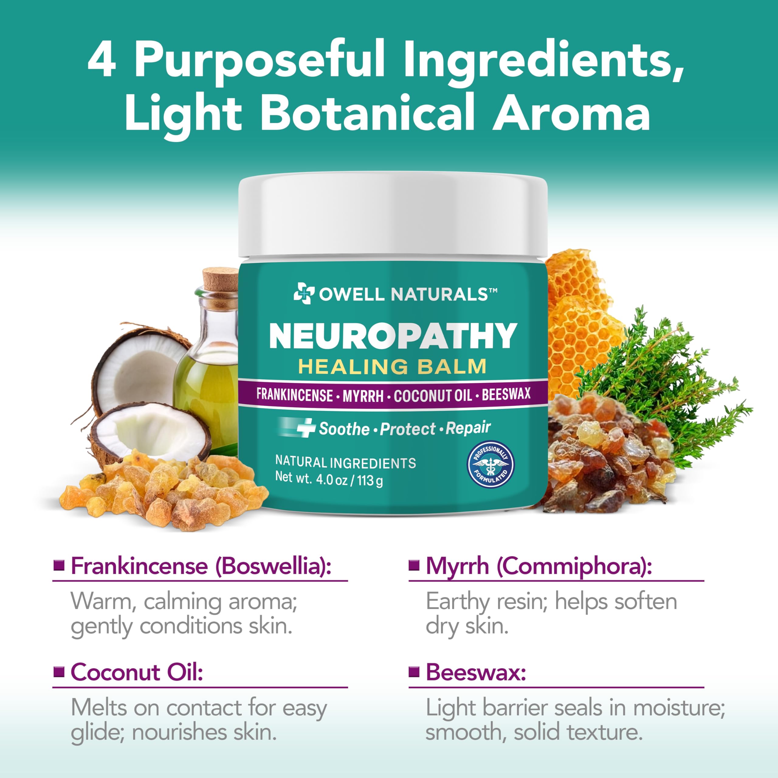 Owell Naturals label close-up showing clean formula and no parabens