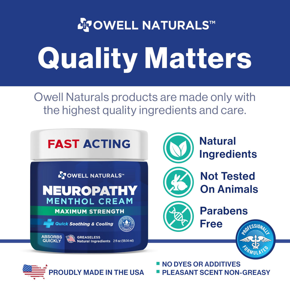 Owell Naturals Neuropathy Cream for feet application after long days.
