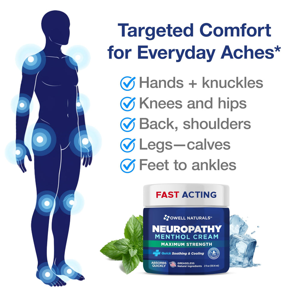 Applying Owell Naturals cream to the foot for daily comfort