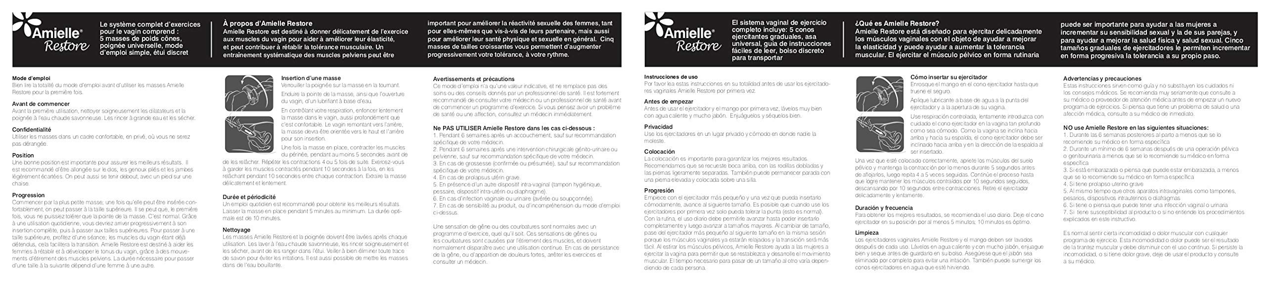 Care instructions for Amielle Restore Vaginal Trainer