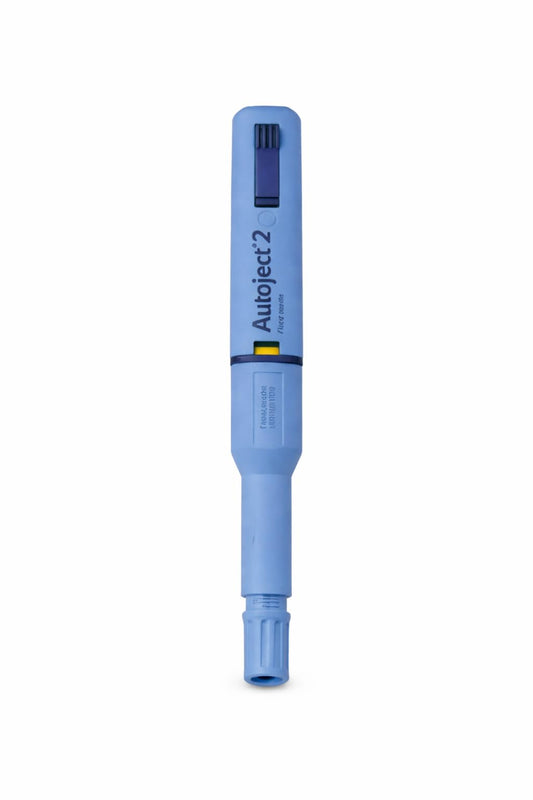 Owen Mumford Autoject2 in use, providing a smoother self-injection experience.