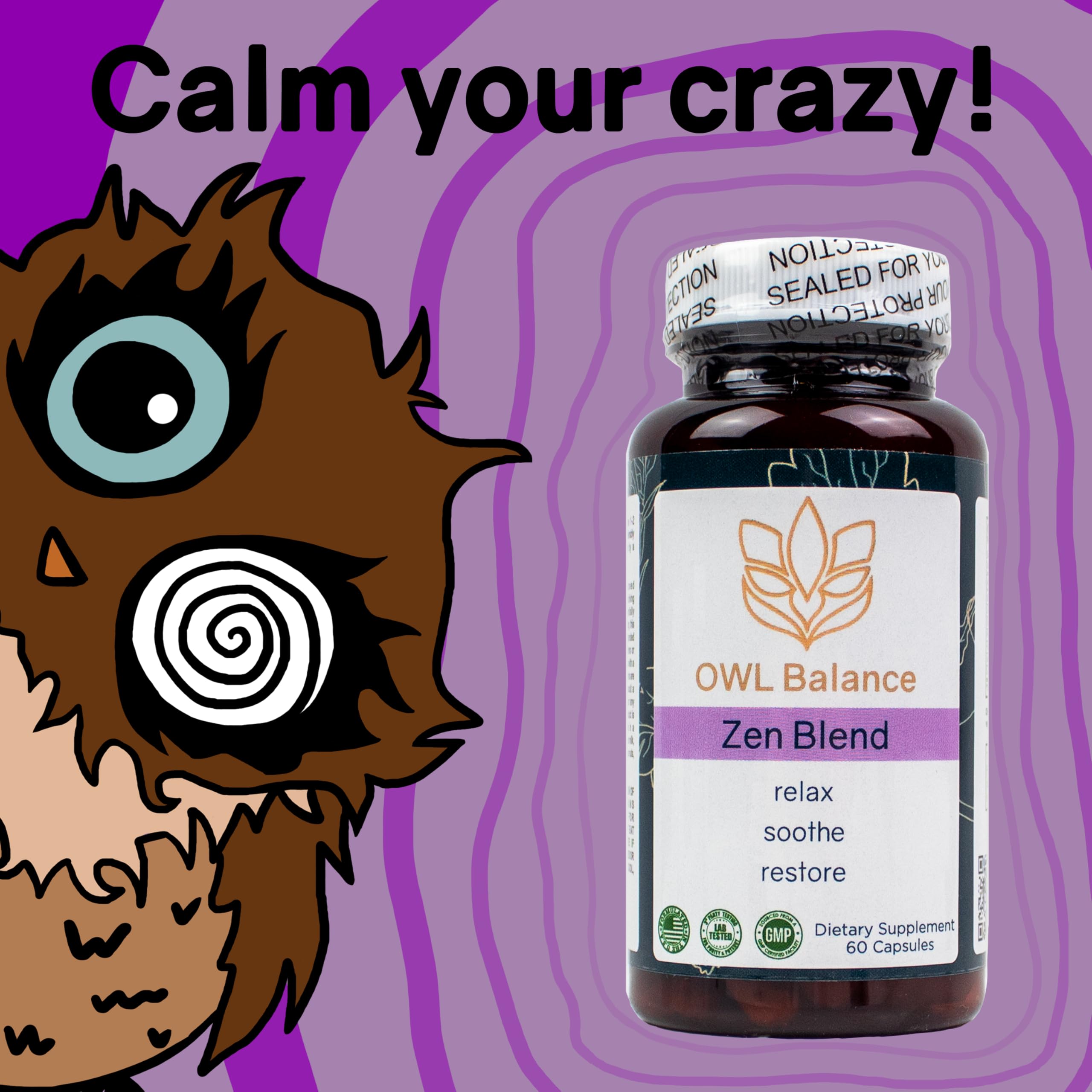 OWL Balance Zen Blend capsules being poured for daily routine