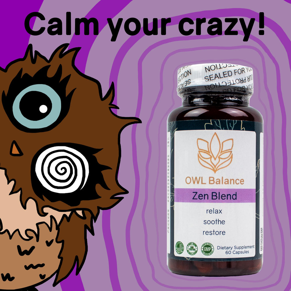 OWL Balance Zen Blend capsules being poured for daily routine