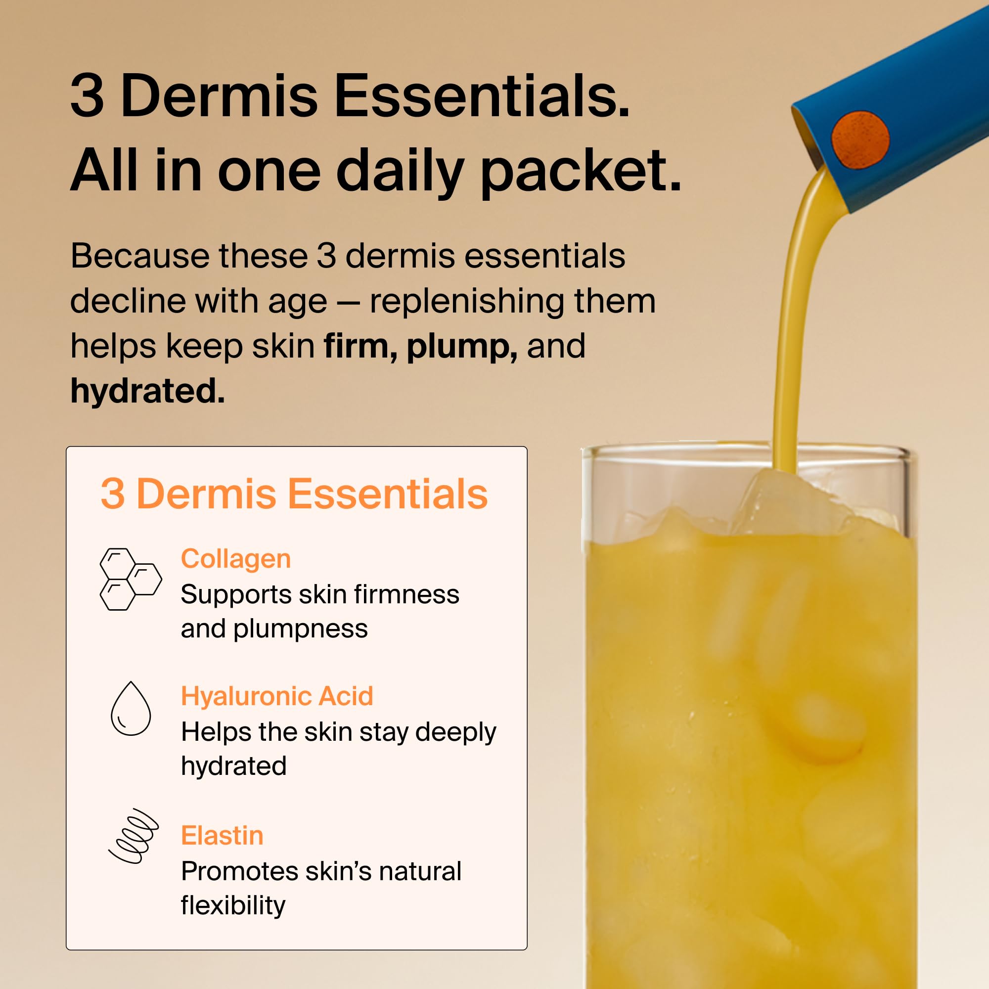 Ownist hydrolyzed marine collagen peptides graphic supports dermis-focused nutrition.