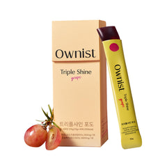Ownist Triple Shine Grape Jelly On-The-Go bottle offers portable brightening support.