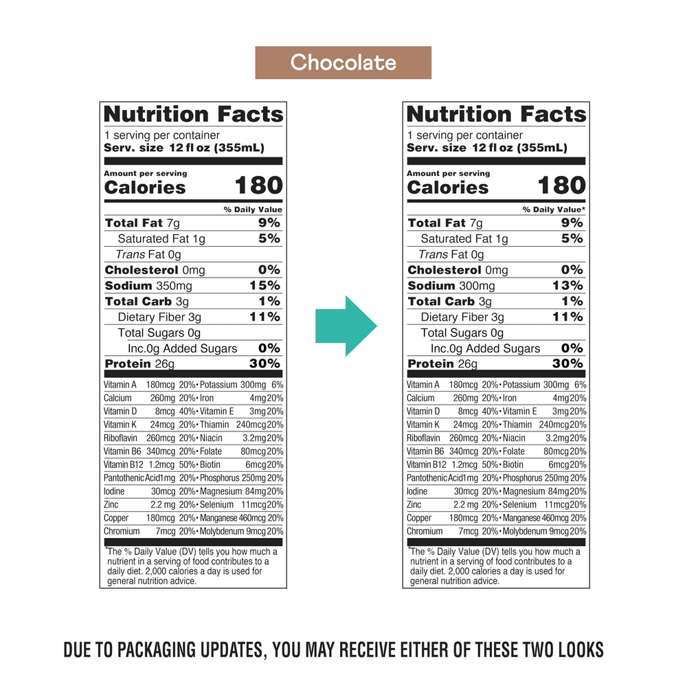 OWYN chocolate 12-pack display, convenient on-the-go nutrition.