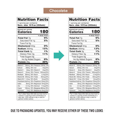 OWYN chocolate 12-pack display, convenient on-the-go nutrition.
